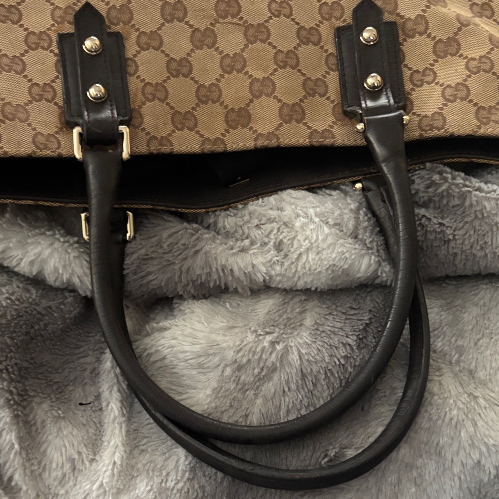Gucci Tan and Black Signature Tote - Picture 7 of 12